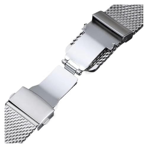 Correa milanesa para reloj IWC de acero inoxidable macizo con acabado premium de 20mm 3