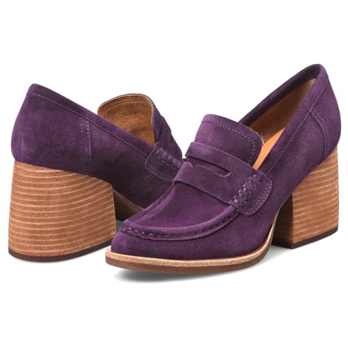 Image of MOOMMO Women Chunky Platform Loafers Pumps Round Closed Toe Slip On Penny Loafers Suede Block High Heels Oxford Shoes Formal Classic Thick Heel Dress Loafer Office Ladies Vintage Comfort 4-11 M US