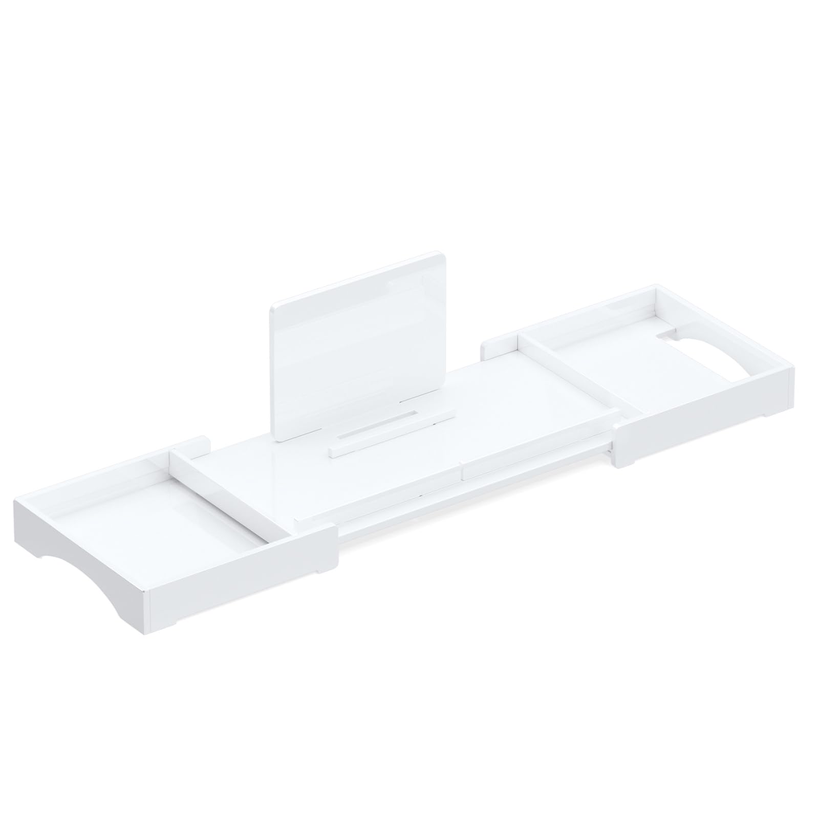 Vassoio per vasca da bagno, vassoio per vasca da bagno Rulyyo vassoio per vasca da bagno, bianco 45-82,5 cm, espandibile sopra la vasca da bagno, vassoio impermeabile per vasca da bagno di lusso