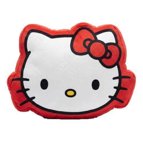 SAHINLER créateur d'univers Hello Kitty - Coussin 3D Hello Kitty nœud - 200 GSM - 100% Polyester - Rouge