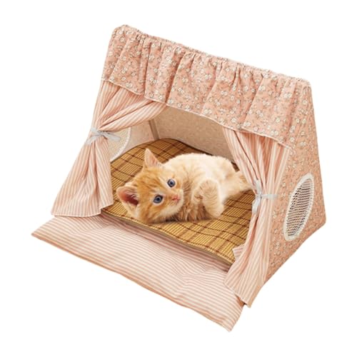 Lit de tente pour chats Feng Shui avec tapis de refroidissement amovible