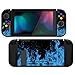 PlayVital Cover Protettiva Custodia per Nintendo Switch Copertura Morbida TPU Case per NS Switch Joycon Console con Copri Tasti ABXY Direzionali Colorati-Fiamma Blu