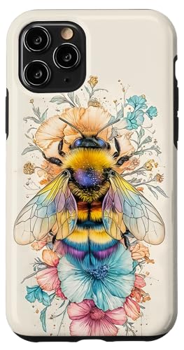 iPhone 11 Pro Cute Bee And Wildflowers Art Case