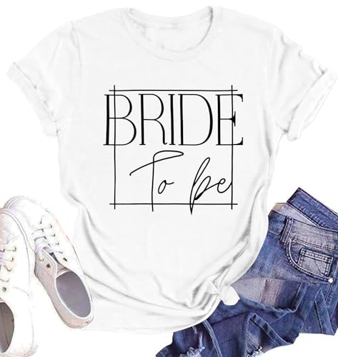 Bride Shirt for Women Engaged Shirt Bachelorette Party Shirts Bride Crew Short Sleeve Bridal Shower Tee Tops2