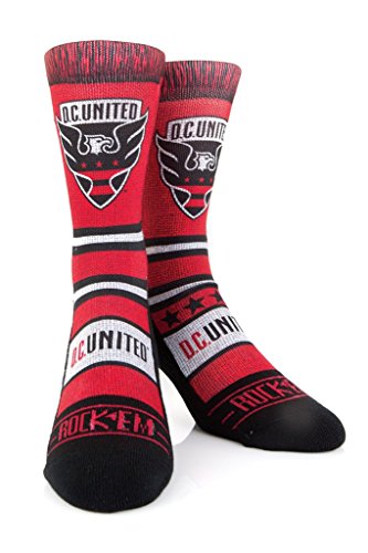 Rock 'Em Apparel MLS DC United Soccer Custom Athletic Crew Socks (Scarf, S/M (6-8.5))