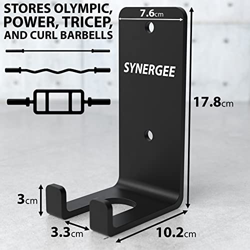Synergee-1-2-or-5-Barbell-Holder-Vertical-Hanging-Barbell-Rack-Holds-Bars-Curl-Bars-Hex-Bars-Tricep-Bars-Excellent-Compact-Vertical-Storage-Organization-for-Home-Commercial-Garage-Gyms