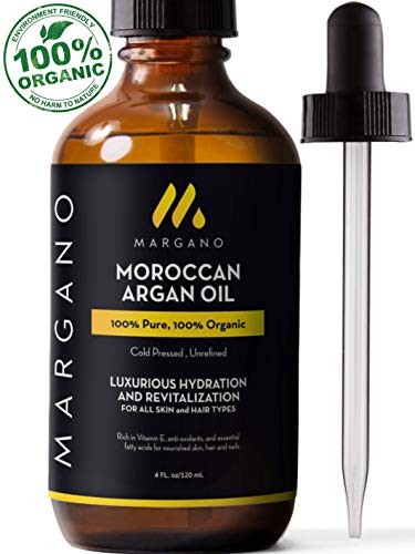 Argan Oil | Cold-Pressed, Unrefined, Pure Organic Moroccan Argan Oil| Excellent for Face, Body, Hair & Nails. Anti-Aging, Cracked Skin. Frizzy & Damaged Hair | 4oz