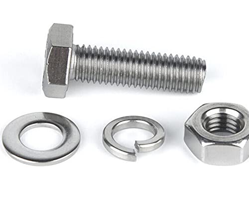 Vis de boulon hexagonal M6 en acier inoxydable pour assemblage durable - Lot de 25 kits M6x45 - 3