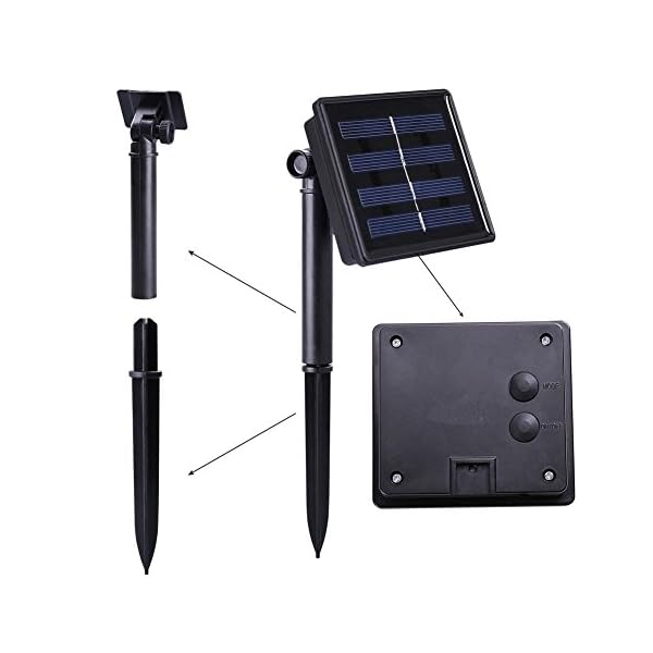 Samoleus 150er LED Solar Kupferdraht Lichterkette Warmweiß 15 Meter, Wasserdichte Solar Außen Sternen Lichterketten… – Bild 7