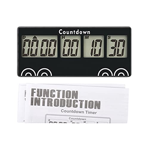 Jayron Reusable And Magnet Countdown Timer 9999 Days Digital Alarm Loud Clock Bedside Reminder, Kitchen Countdown Timer For Event Reminder Baby Retirement Cooking Pregnancy Wedding Christmas (Black) #TOP3