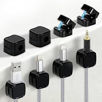 9 Pezzi Ferma Cavi,Magnetic Cable Clips,Clip per Cavi,Ferma Cavi Scrivania,Reggi Cavo da Comodino,Clip Fermacavi,Ferma Cavo Adesivi,Reggi Filo Caricabatterie,per HDMI,USB,Cavo Audio(Bianco