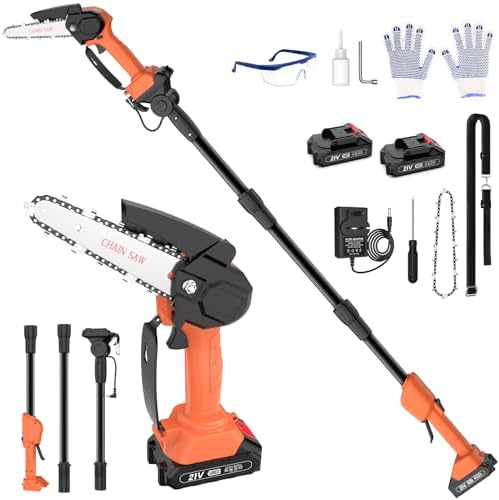VonHaus 2-in-1 Pole Hedge Trimmer & Chainsaw 750W - Extendable To 2.4m With Harness & 10m Cable