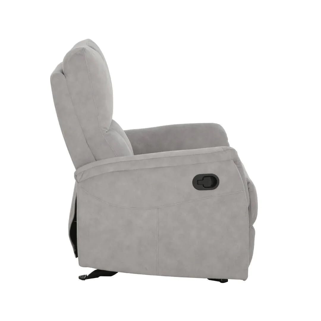 SHIITO | Sillón Balancín | con Sistema Relax Manual | Tapizado en Tela | Modelo AJAX - Gris | 102,5 x 91 x 77 cm