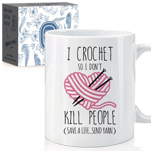 Funny Crocheting Gifts for Knitters Lovers, Crocheter Supplies Stuff for Crochet Lovers,...