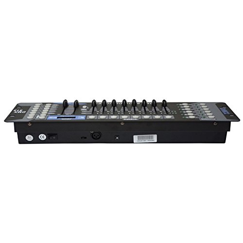 Controlador DMX 512 192 Canales 12 Escaneres con Micrófono Integrado para DJ Teatro Discoteca Multi-Voltaje 100-240V