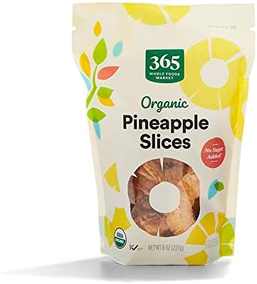 365 by Whole Foods Market, Organic Unsweetened Dried Pineapple, 8 Ounce