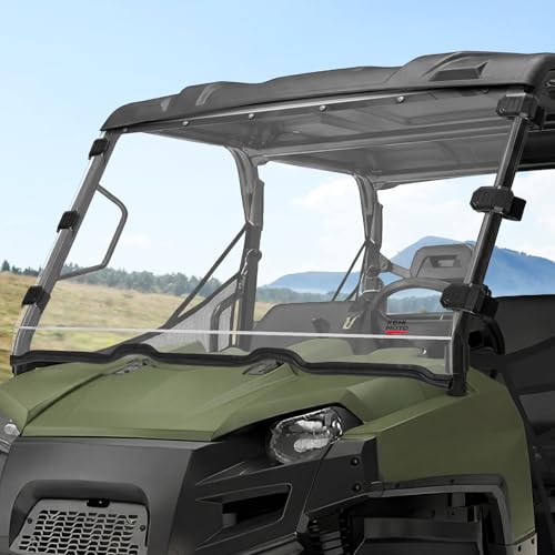 KEMIMOTO UV-Resistant Front Windshield Compatible With Polaris Ranger 800 XP/ 800 XP Crew / 6x6 800 2010-2016, 570 FullSize 2016-2025, UTV Dual-layer PC Scratch-Resistant Window (Not Fit Midsize)