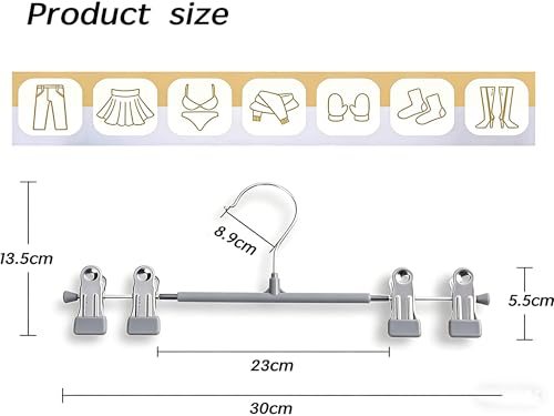 Cintres robustes pour vêtements au design épuré et pinces ajustables - 3