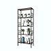 LOIYERT - Libreria in metallo, con 5 ripiani, 147 x 30 x 60 cm, stabile, colore: nero / marrone