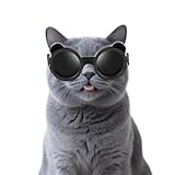 Enjoying Cat Goggles, Cat Sunglasses UV Protection, Pet Goggles for Cats XS to Small Dogs, Outdoor Kitty Puppy Eye Protection, Adjustable Straps, Black