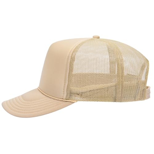 Image of OTTO Polyester Foam Front 5 Panel High Crown Mesh Back Trucker Hats in 97, Bulk, Wholesale