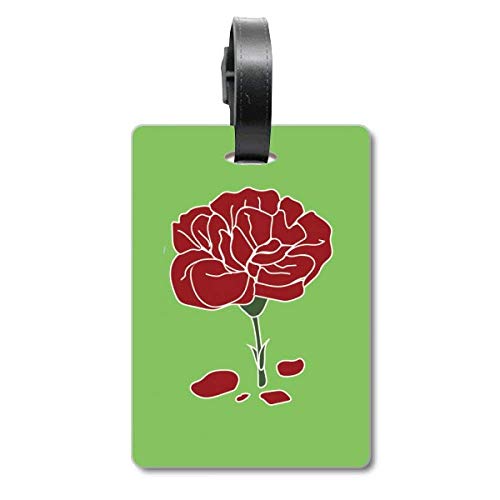 Étiquette valise fleur œillet rouge pour ne plus jamais perdre son bagage
