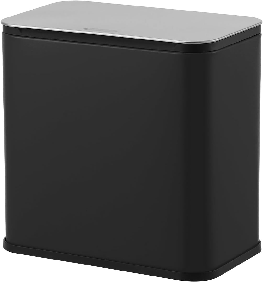 Stainless Steel Kitchen Compost Bin, 5L Capacity with Activated Charcoal Filter, Sealed Lid for Indoor Recycling, Rust-Resistant & Fingerprint-Proof, Modern Trash Can for Kitchen Office Bathroom,White