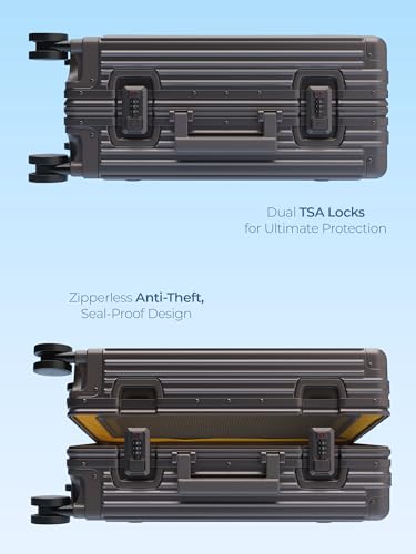Image of EUME 100% Aluminium Cabin Trolley Bag Small for Travelling 50cm | Durable High-End 8 Silentrun 360 Degree Spinner Wheels System | Premium Trolley Bag Small for Travel (Graphite Luxe)