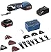 Produktbild Bosch Professional 18V System Akku Multi-Cutter GOP 18V-28 (inkl. 2x 5.0Ah Akku, GAL 1230 CV, 7x Tauchsägeblatt, 10x Schleifpapier, 3x Segmentsägeblatt, 1x Schleifplatte, L-BOXX)