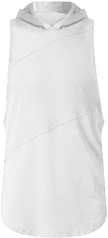 Solid Sleeveless Shirt with Hoody Patchwork Gym Clothing Fitness Men Bodybuilding Stringer Tank Tops Hoodies Singlets