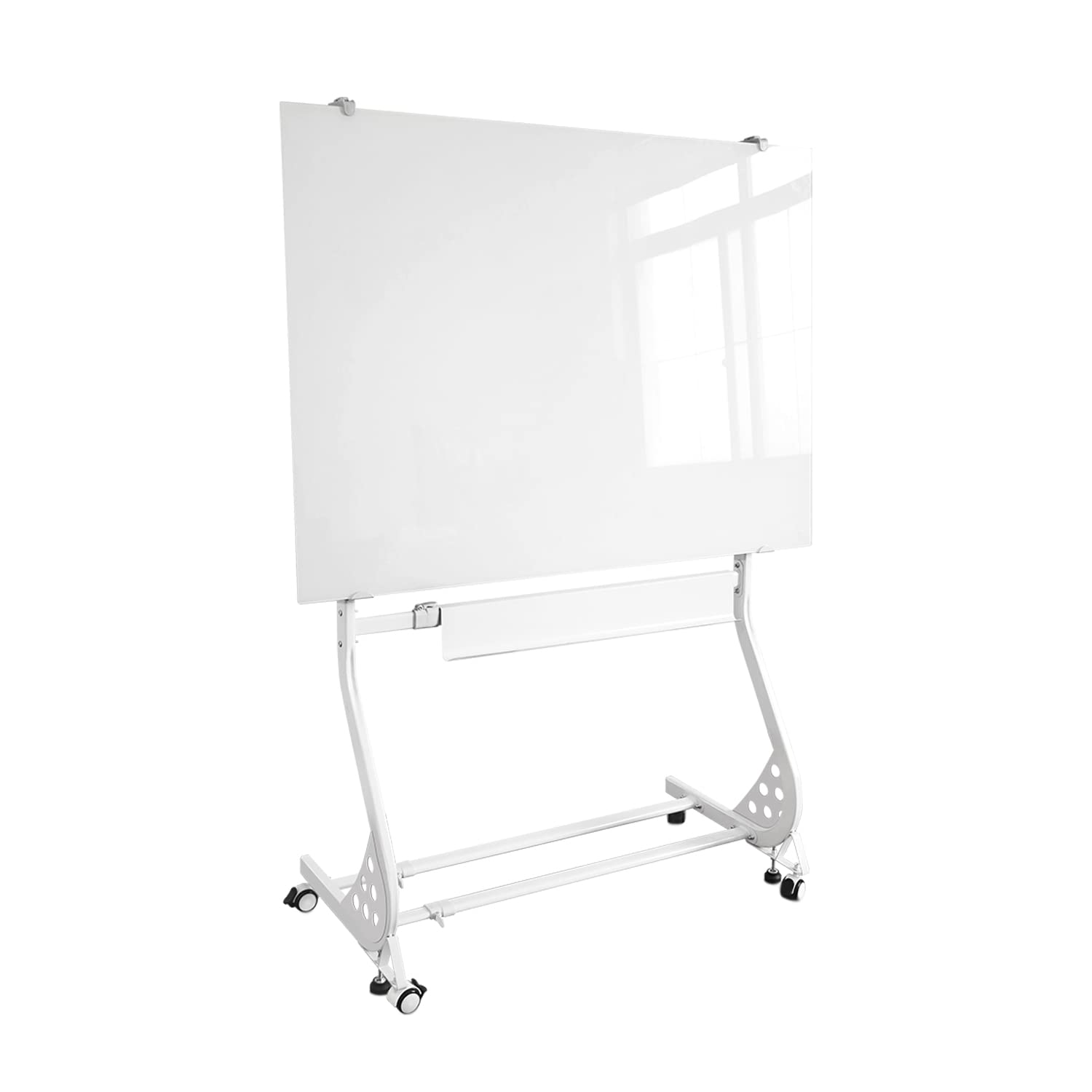 ZHIDIAN Glass White Board with Stand, Height and Width Adjustable (60 x 36 in, White)