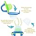 Teetherpop Fillable Silicone Teether for Babies – Breastmilk Popsicle Molds for Teething with Spill-Proof Sippy Slits – Freezable Baby Teethers for Liquids & Purées - Cooling Teething Relief -BlueLime
