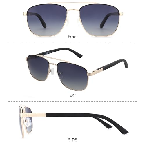 Image of ZENOTTIC Aviator Wood Polarized Sunglasses for Men 100% UV Protection Fishing Driving Golf