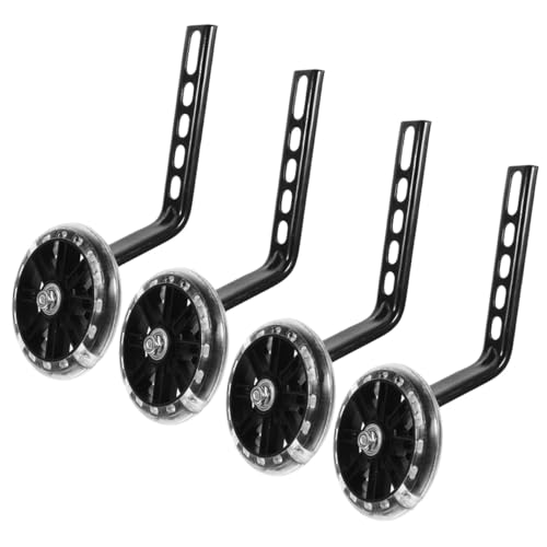 Vaguelly 2 pares de ruedas de entrenamiento para bicicleta con soportes de acero ajustables negros, estabilizadores resistentes para balance y seguridad en ciclismo miniatura 1
