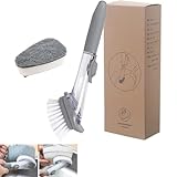 Suweiyuanshiyi Soap Dispensing Dish Brush, Kitchen Brush Bring a Sponge Brush for Pot Pan Sink Cleaning, White Suweiyuanshiyi Soap Dispensing Dish Brush, Kitchen Brush Bring a Sponge Brush for Pot Pan Sink Cleaning, White