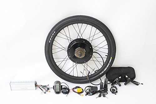 HalloMotor 48V 1500W 36V 1200W 26" Rear Wheel eBike Conversion Kits with LCD Display support 5V mobile phone charge