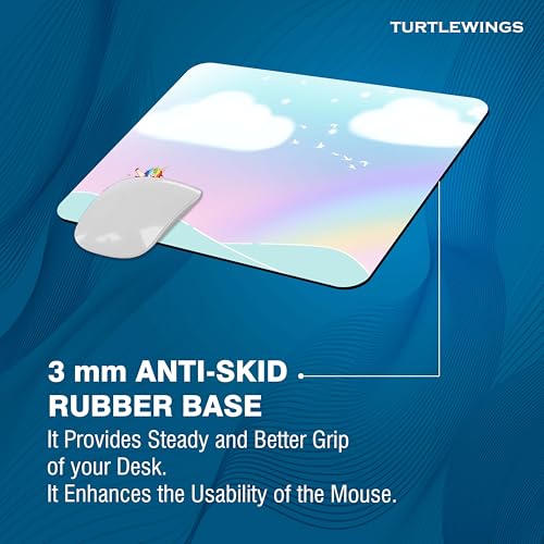 Image of TURTLEWINGS | Mousepad | Smiley - 22x18 cm, 3mm Thick | Abstract Design Non-Slip Rubber Base | Office, Study & Gaming Use | Premium Smooth Surface 11 15