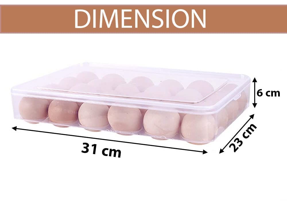 XML Eggs Tray Plastic Storage Organizer Box Container Transparent Baskets Stackable for Fridge Refrigerator For Hotel,Restaurant,Home,Kitchen Accessories Item Tools (24-EGG-BOX, 1, Count) 2