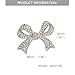 Kprusoian Elegant Crystal Bow Brooch Pin for Women,Vinage Sparkly Rhinestones Brooches Pins Beautiful Lapel Pins Dress Suit Shirt Ceremony Clothes Accessories Jewelry (Silver Crystal Bow Brooch)