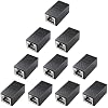 DARKROCK Network Coupler 10 Packs Ethernet RJ45 for Cat7/Cat6/Cat5e/Cat5 Cable Extender Adapter High Speed Data Transfer Plug-and-Play with Easy Snap-in Retaining Clip