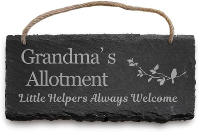 Garden Sign Engraved Slate Garden Signs and Plaques Custom House Signs Shed Sign Personalised Outdoor Decoration Man Cave Sign Personalised Signs for Outside Christmas (Allotment)