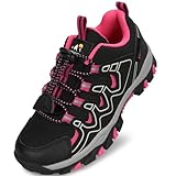 UOVO Girls Hiking Shoes Kids Waterproof Running Trail Fashion Sneakers Breathable Lightweight Non-Slip Outdoor...