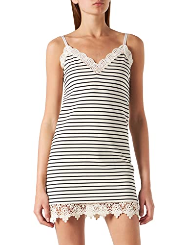 Pinko Damen Orvieto Abito Punto Roma Rigat Kleid, Ceb_Ecru/Navy, 42