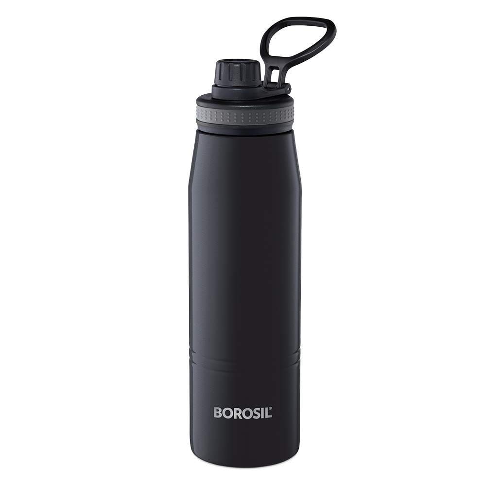 Borosil 900ml Go Sport Stainless Steel Water Bottle | ISI Certified Made in India | 14 Hours Hot & 18 Hours Cold Double Wall Vacuum Insulated Flask | Bottle for Office, Gym, School