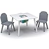 Delta children finn table and chair set with storage whitegrey  urban country home decor
