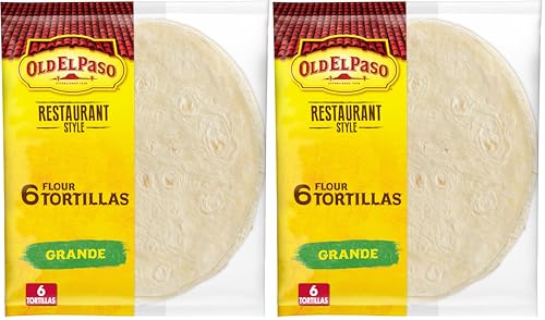 Image of Old El Paso Restaurant Style Grande Flour Tortillas, Meal Prep, 6 Ct, 21.5 oz (Pack of 2)