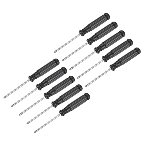 sourcing map Mini Phillips Screwdriver, 2.5mm Cross Head with Black Handle for Small Appliances, 10 Pcs