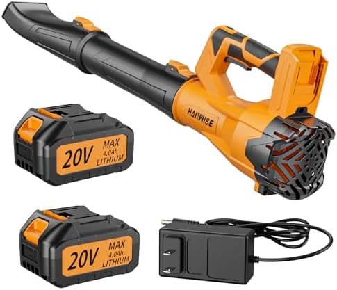 600W Leaf Blower with 2 Rechargeable 4.0Ah Batteries, 257 MPH 6 Adjustable speeds, Upgraded Flat Nozzle, 32000RPM air Outlet, Suitable for Various scenarios,Your Best Helper for Yard Cleaning image 3