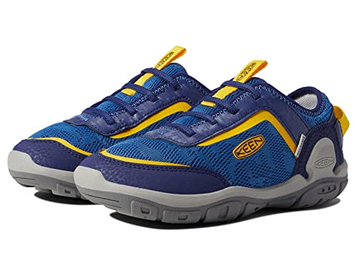 KEEN KEEN Kids' Knotch Tracer Comfortable Casual Sneakers, Blue Depths/Bright Cobalt, 1 Big Kid US