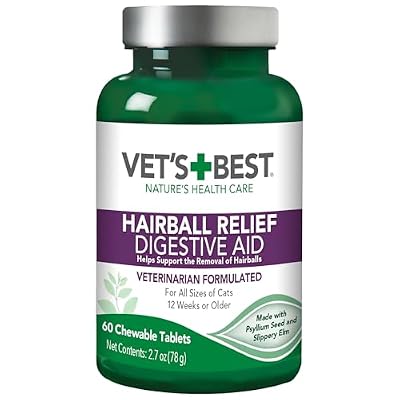 Vet's Best Cat Hairball Relief Chewable Tablets, Relief for Cats, 60 Count